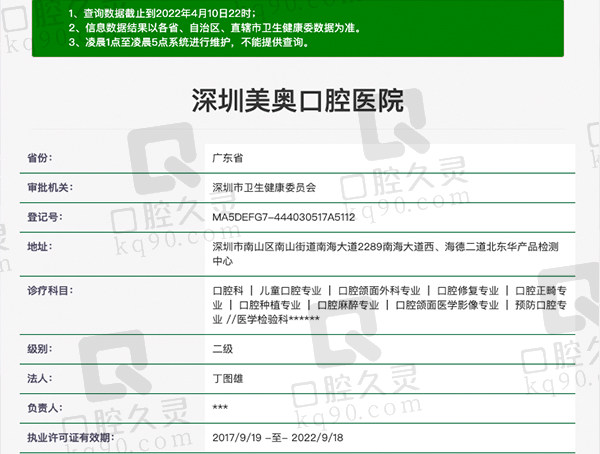 深圳美奥口腔医院资质