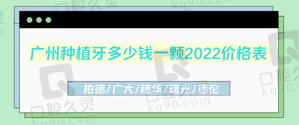 广州种植牙2022价格表