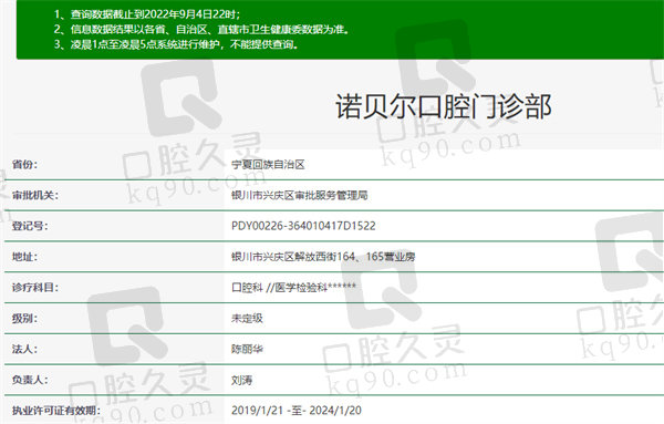 宁夏诺贝尔口腔正规