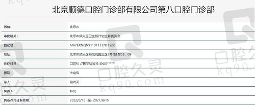 北京顺德口腔医院执照