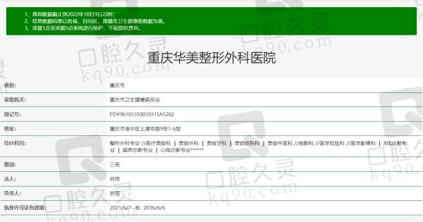 重庆华美整形口腔医院资质