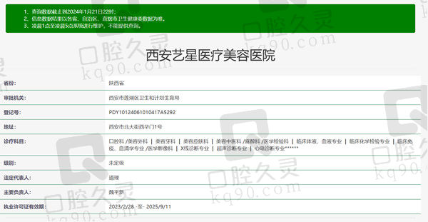 西安艺星整形美容医院资质