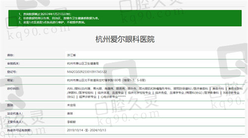 杭州爱尔眼科医院资质
