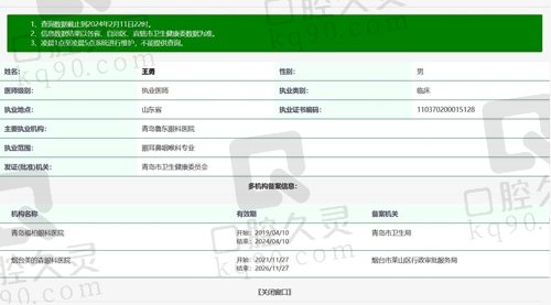 青岛鲁东眼科医院王勇医生资质