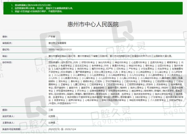 惠州市中心人民医院眼科资质
