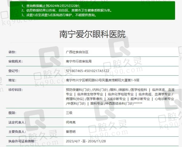 南宁爱尔眼科医院资质