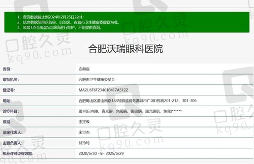 合肥沃瑞眼科医院正规资质