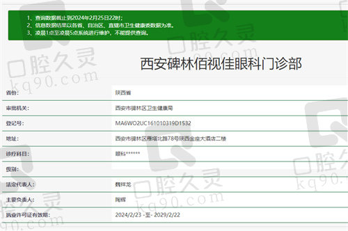 西安碑林佰视佳眼科资质