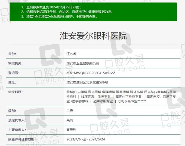 淮安爱尔眼科医院资质