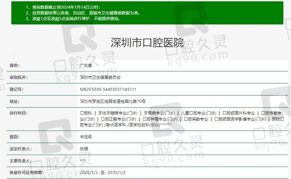 深圳市口腔医院资质