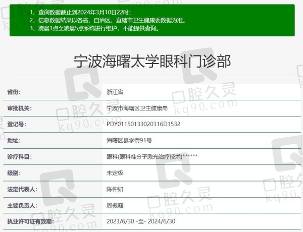 宁波太学眼科医院资质