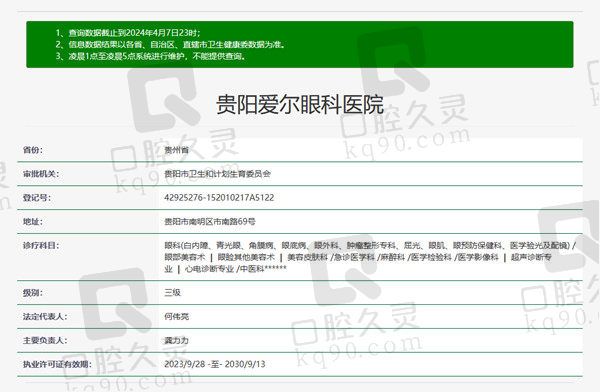 贵阳爱尔眼科医院资质