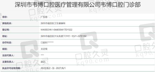 深圳韦博口腔资质