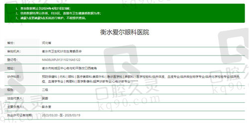 衡水爱尔眼科医院资质