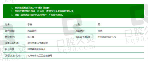 杭州未来科技城医院眼科中心李童医生资质