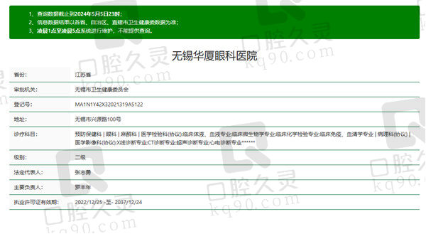无锡华厦眼科医院资质
