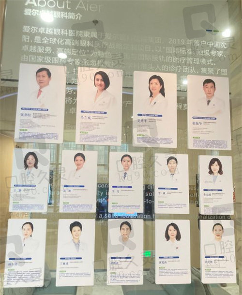 沈阳爱尔卓越眼科医院医生墙