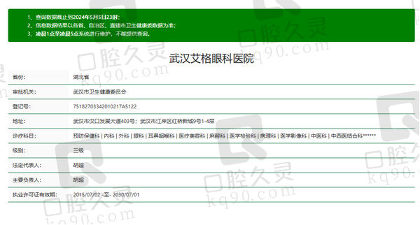 武汉艾格眼科医院资质