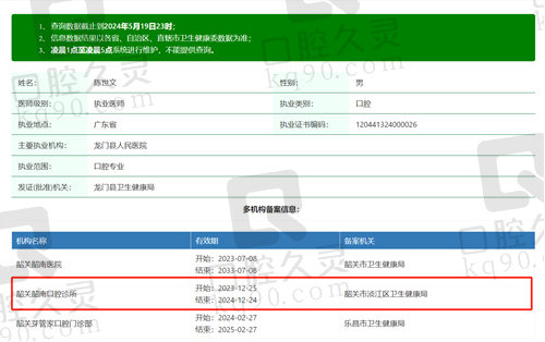 韶关韶南口腔诊所陈世文医生资质