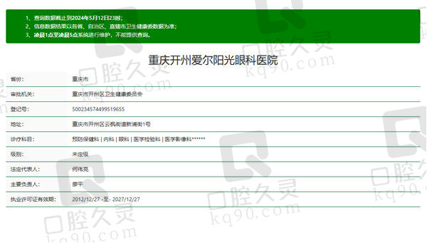 开州爱尔眼科医院资质