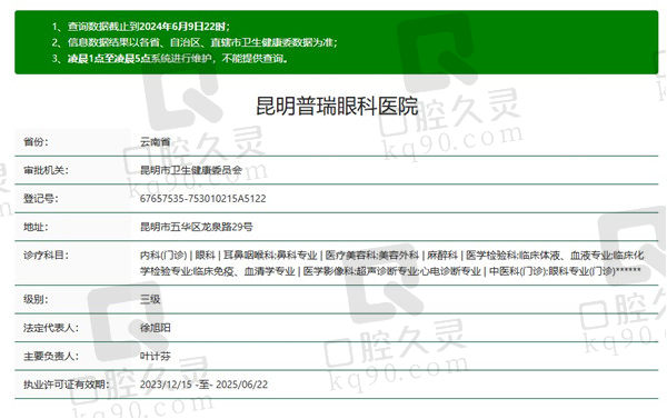 昆明普瑞眼科医院是正规医院吗