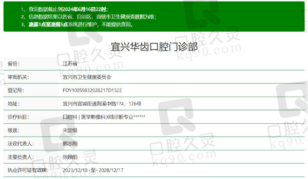 宜兴华齿口腔资质表