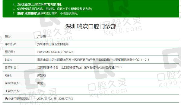 深圳瑞尔齿科资质表