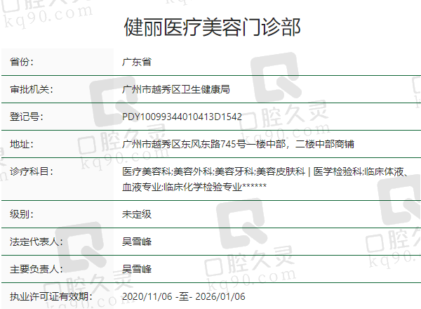 广州健丽医疗美容门诊部正规吗？