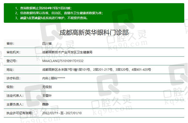 成都英华眼科医院资质