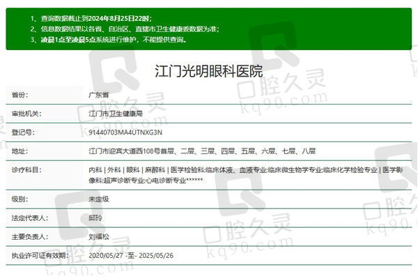 江门光明眼科医院资质