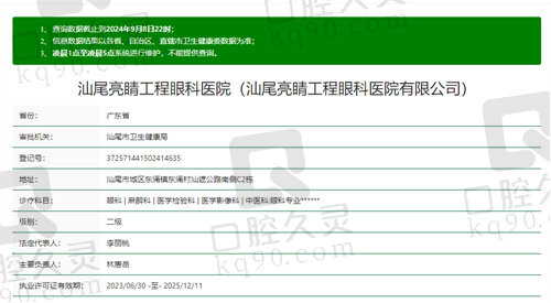 汕尾亮睛工程眼科医院正规吗