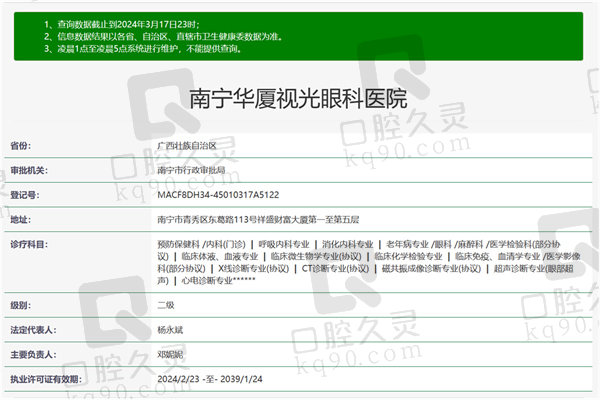 南宁华厦眼科医院正规吗