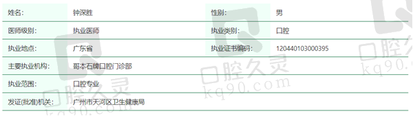 钟深胜医生资质