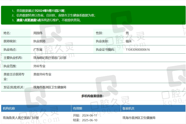 珠海韩妃周国伟简历资料大全