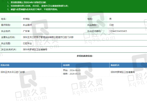 深圳正夫口腔林常陛医生怎么样