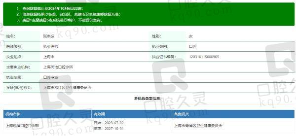 上海同洁口腔诊所张洪波医生个人资质