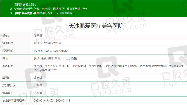 长沙鹏爱医疗美容医院资质
