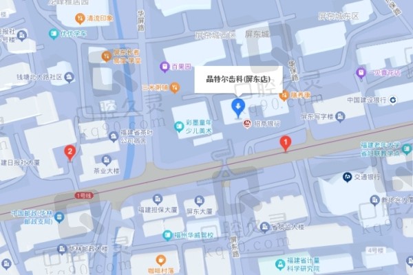 福州晶特尔齿科(屏东分院) 公交地铁路线图