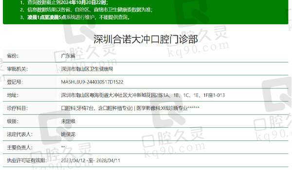 深圳合诺口腔资质表