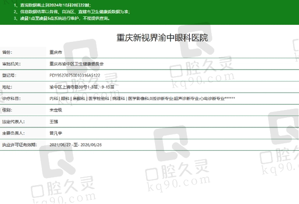 重庆新视界渝中眼科医院是正规医院吗