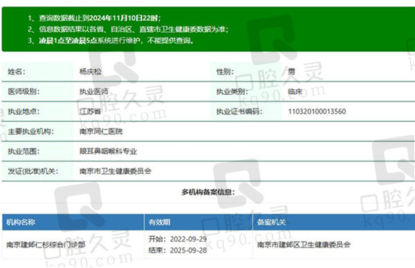 南京同 仁医院眼科杨庆松医生资质