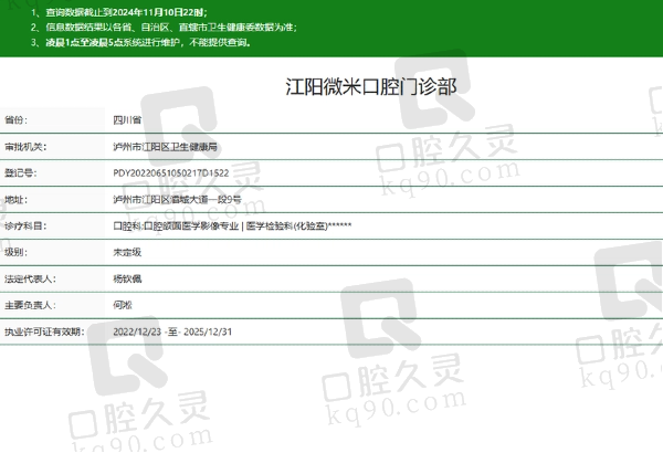 江阳微米口腔门诊部正规吗