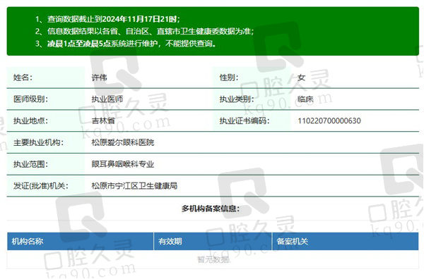 松原爱尔眼科医院许伟医生资质