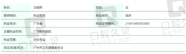 王晓琳医生资质
