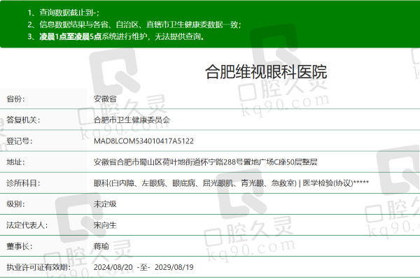 合肥维视眼科医院资质