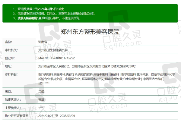 郑州东方整形医院是正规医院