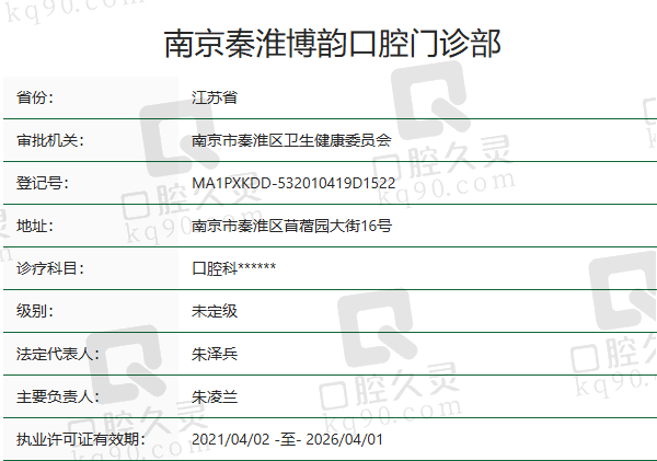 南京秦淮博韵口腔门诊部正规吗？