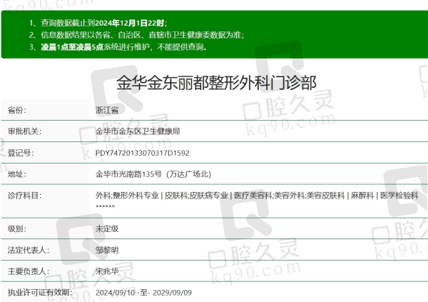 金华丽都整形外科资质