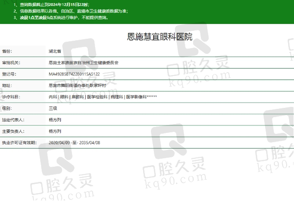 恩施慧宜眼科医院正规吗