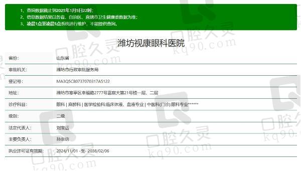 潍坊视康眼科医院正规吗